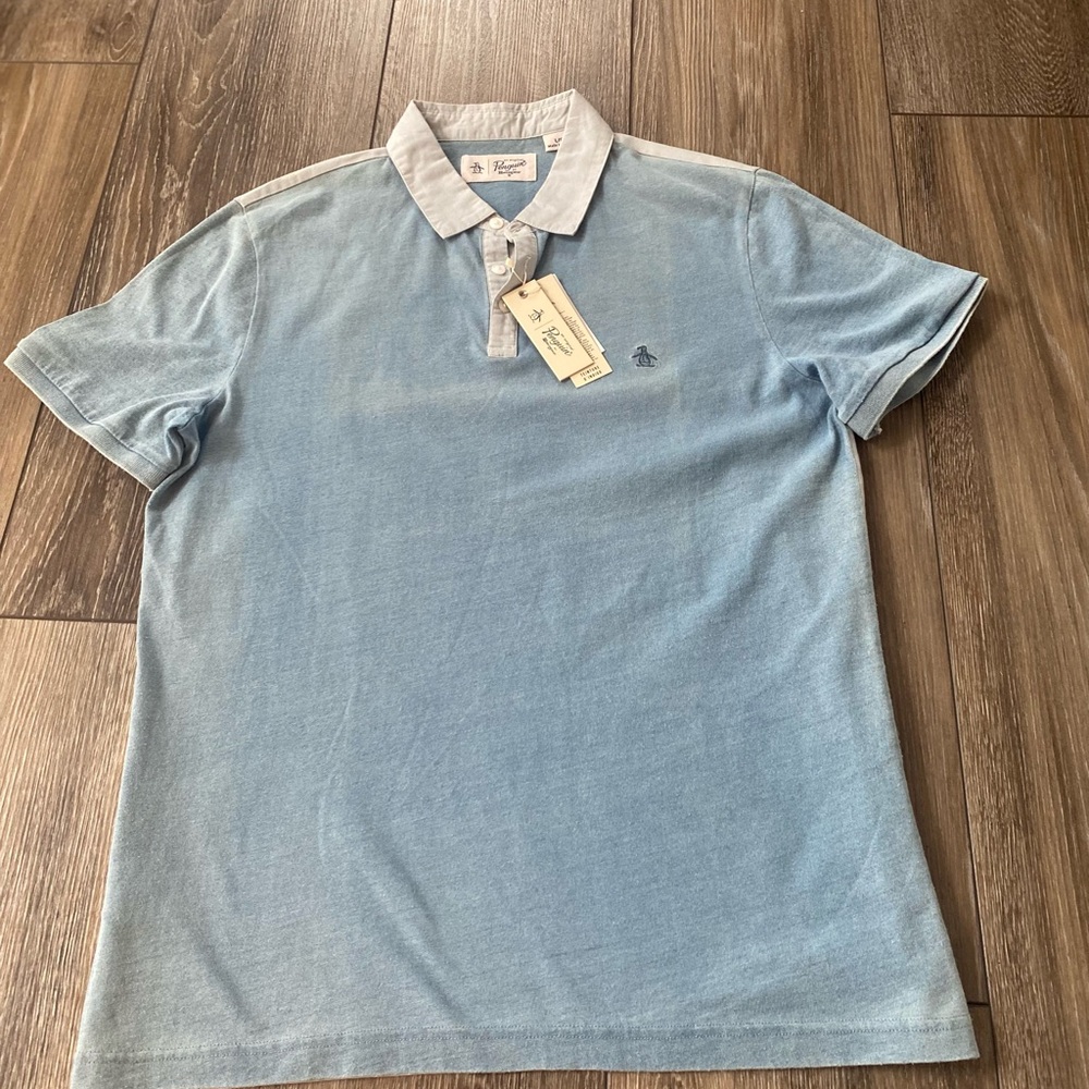 Original Penguin Men's Light Blue Polo Shirt